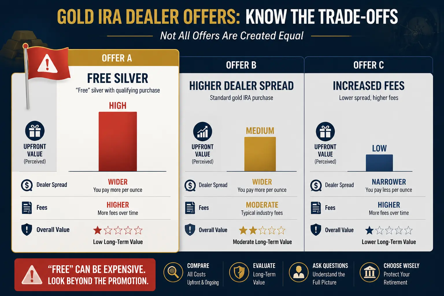Gold IRA dealer promotional offers and bonus-metals sales tactics to review carefully
